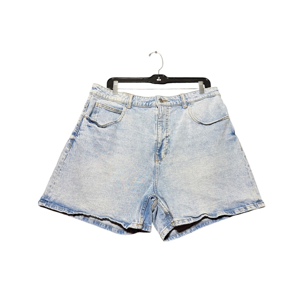 Zara Denim Shorts Womens 14‎ Light Blue High Rise Mom Jean